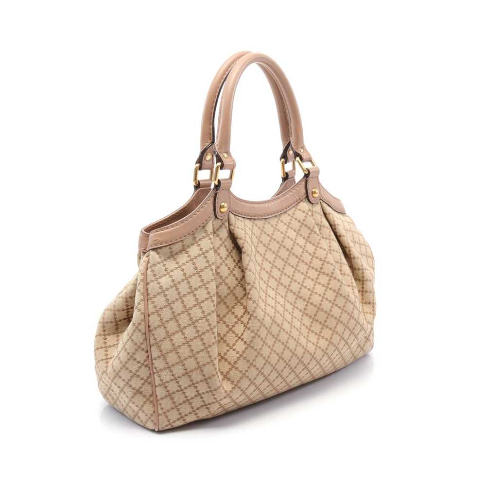 Gucci Sukey Diamante Handbag Canvas Leather Beige… - image 2