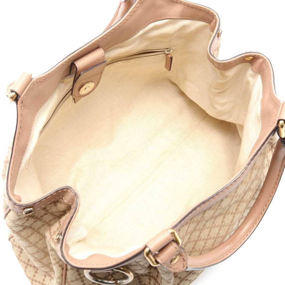Gucci Sukey Diamante Handbag Canvas Leather Beige… - image 3