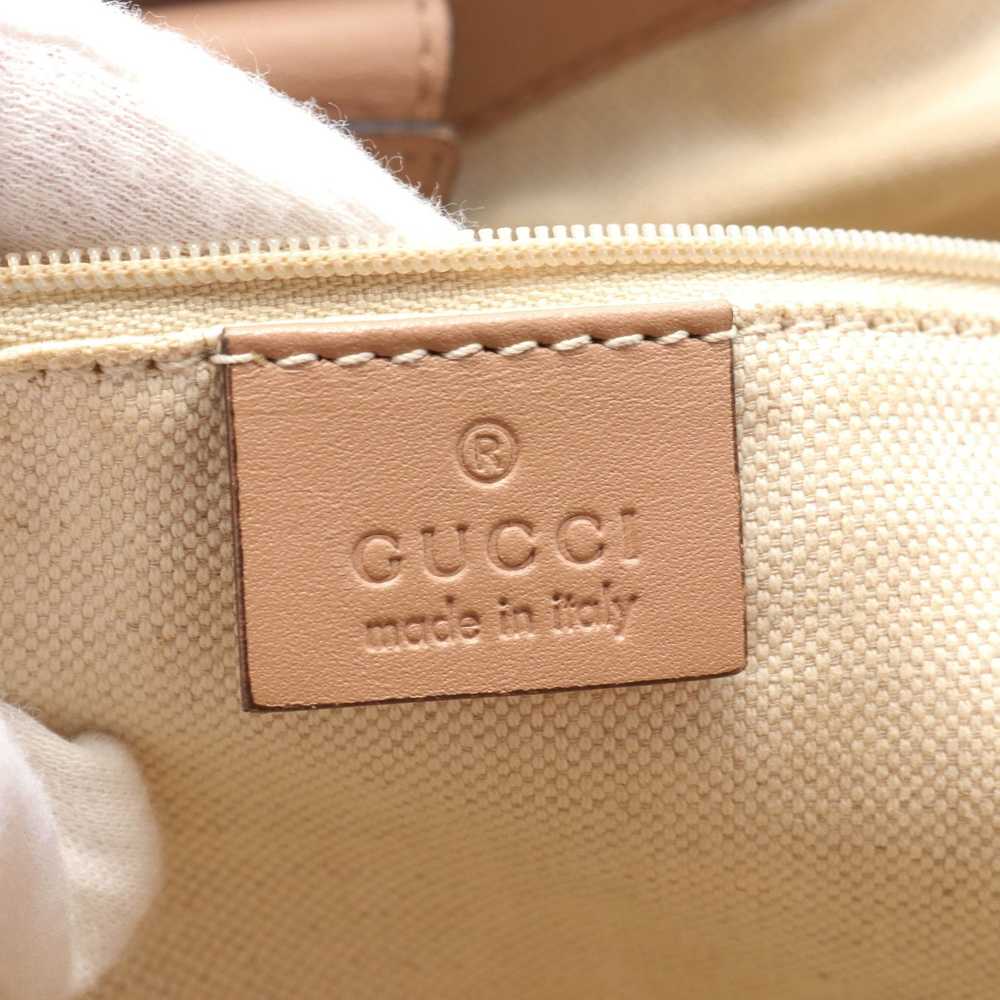 Gucci Sukey Diamante Handbag Canvas Leather Beige… - image 4