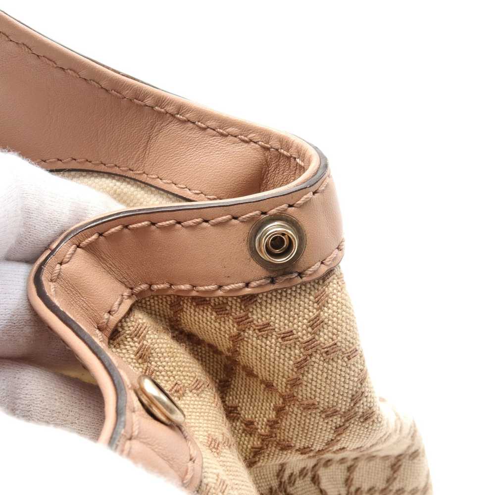 Gucci Sukey Diamante Handbag Canvas Leather Beige… - image 6