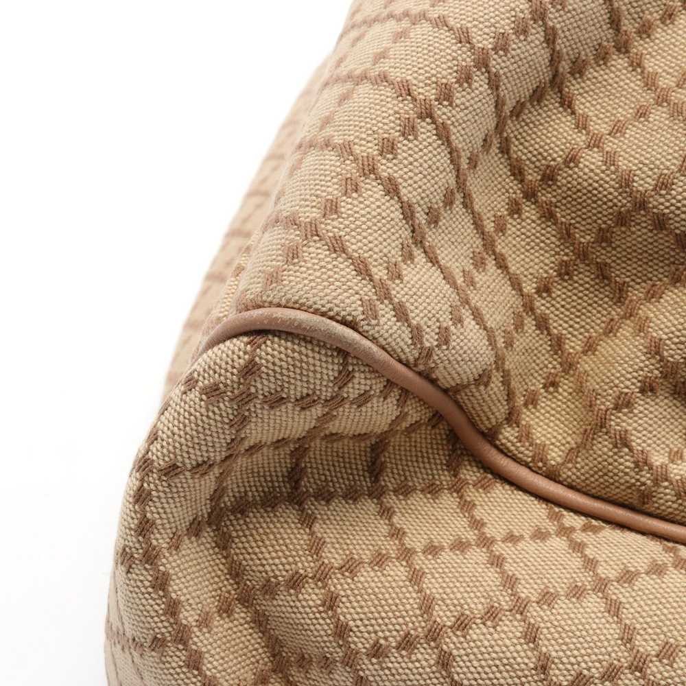 Gucci Sukey Diamante Handbag Canvas Leather Beige… - image 8