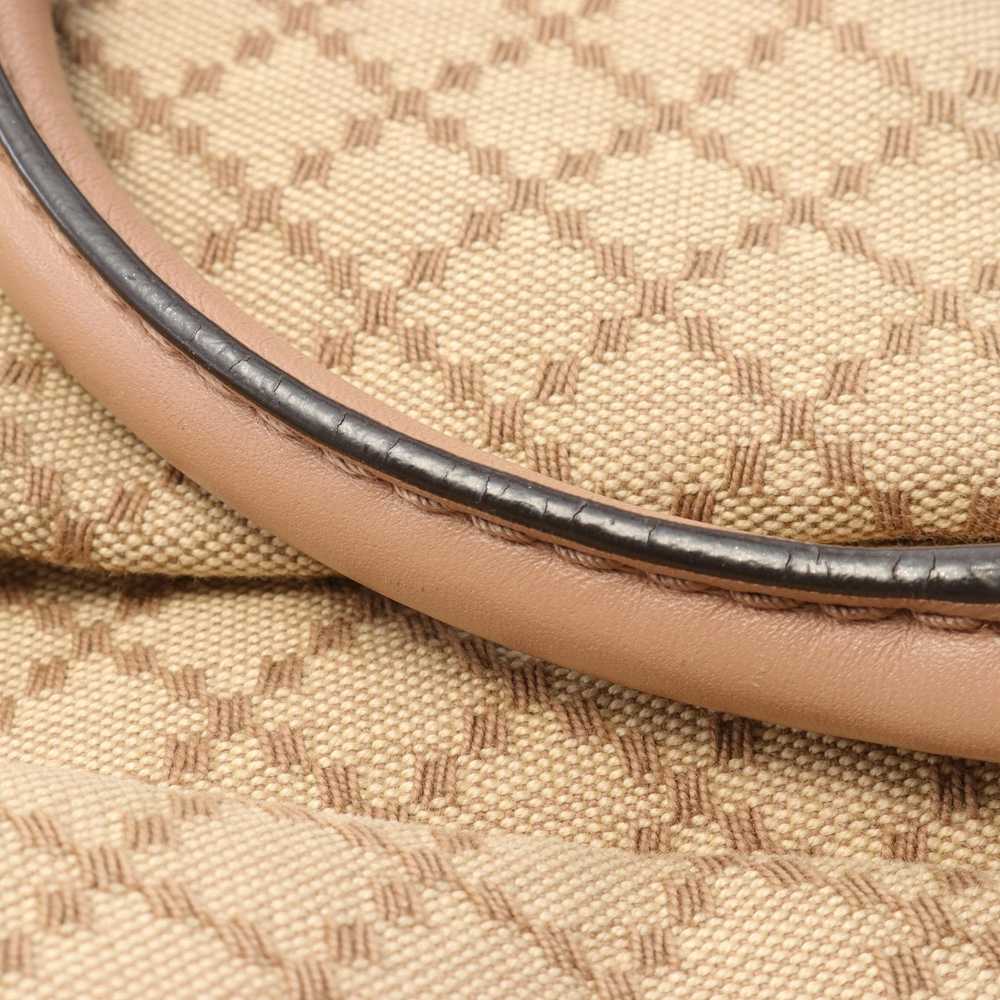 Gucci Sukey Diamante Handbag Canvas Leather Beige… - image 9