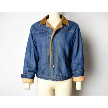 1970s Wrangler Denim Jacket Size Small 70s Faux F… - image 1