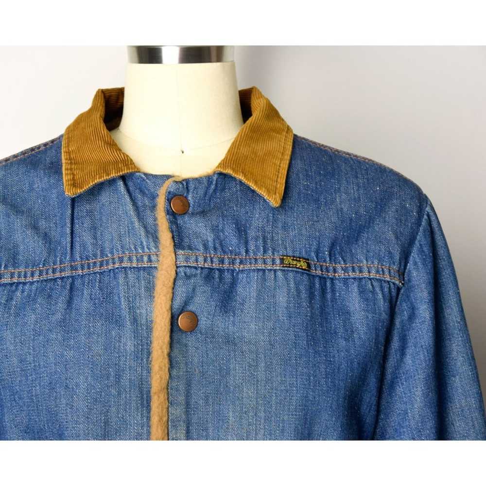 1970s Wrangler Denim Jacket Size Small 70s Faux F… - image 6