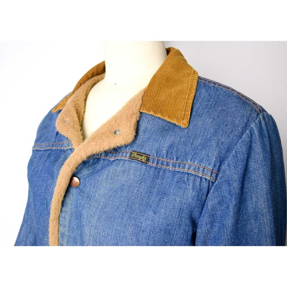 1970s Wrangler Denim Jacket Size Small 70s Faux F… - image 7