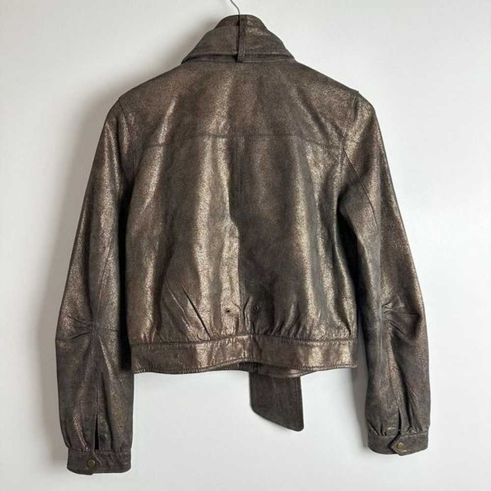 BAGATELLE Metallic Brown Leather Motorcycle Jacke… - image 12