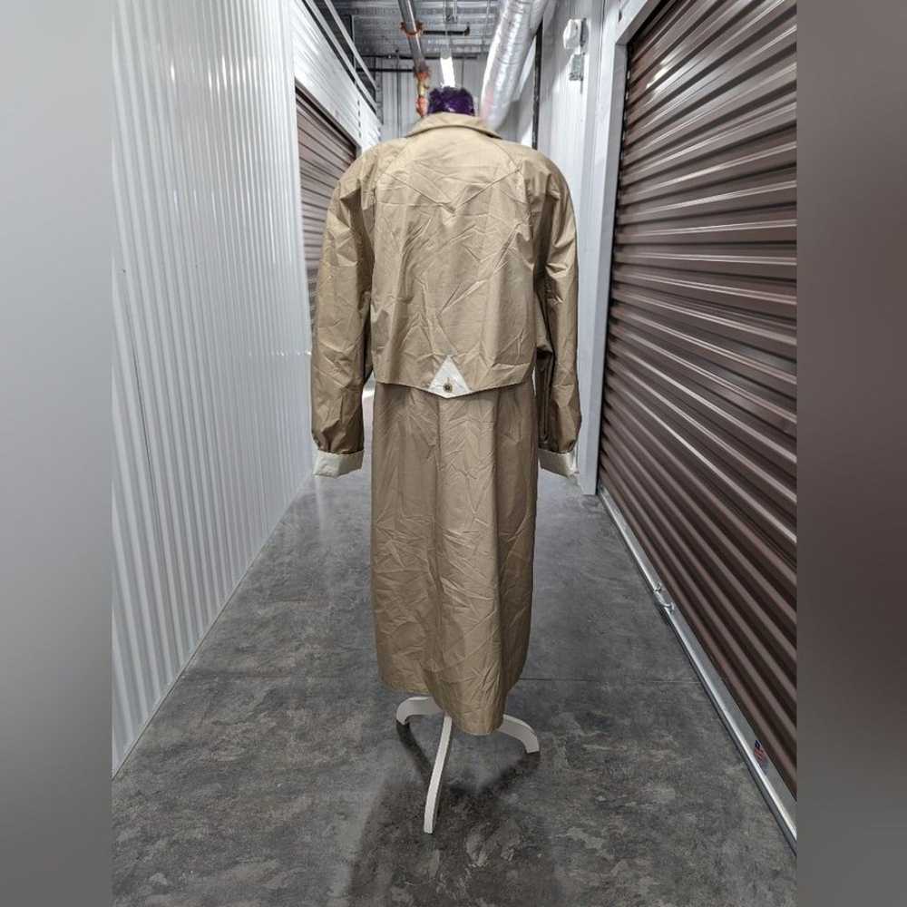 Essentials Vintage Size 12 Beige Long Raincoat Co… - image 3