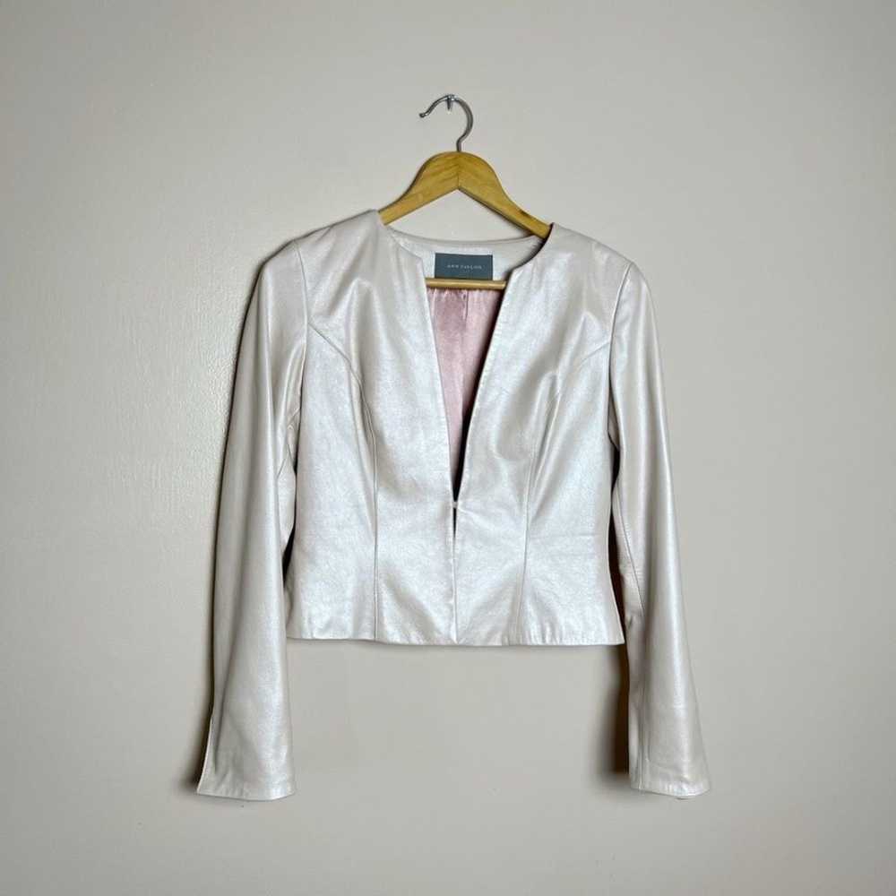 SALE! Blush Leather Ann Taylor Cropped Jacket Siz… - image 1