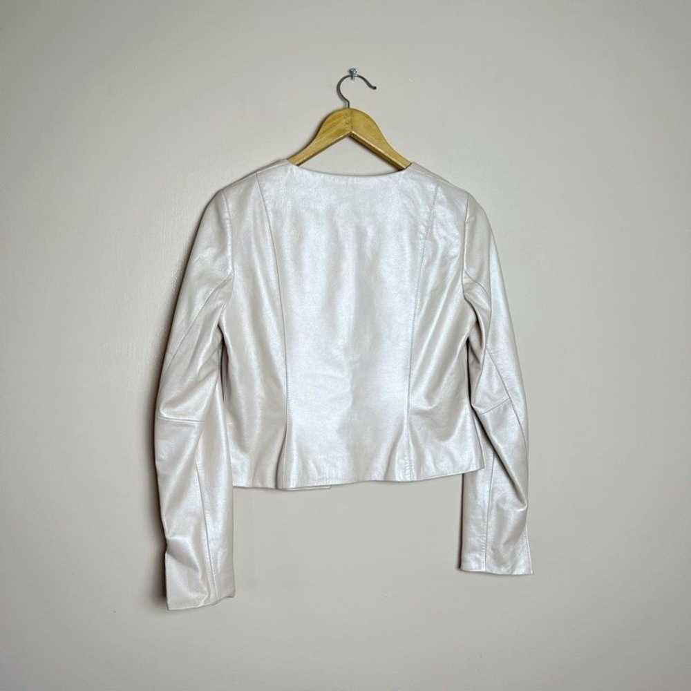SALE! Blush Leather Ann Taylor Cropped Jacket Siz… - image 2