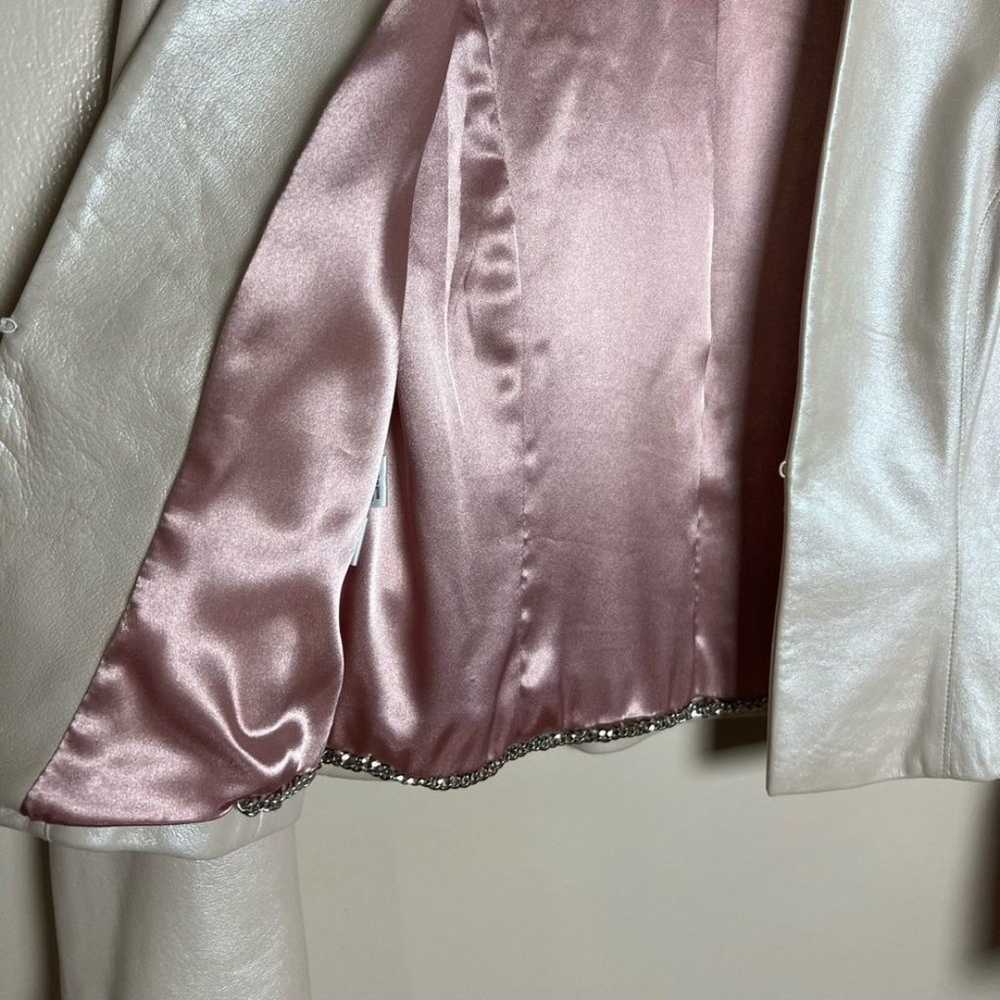 SALE! Blush Leather Ann Taylor Cropped Jacket Siz… - image 4