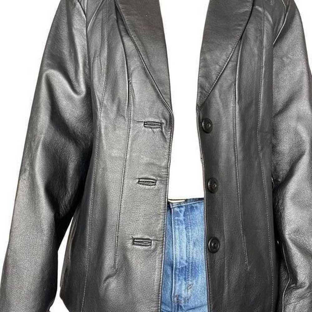 Vintage 90s East 5th Black Genuine Leather Jacket… - image 12