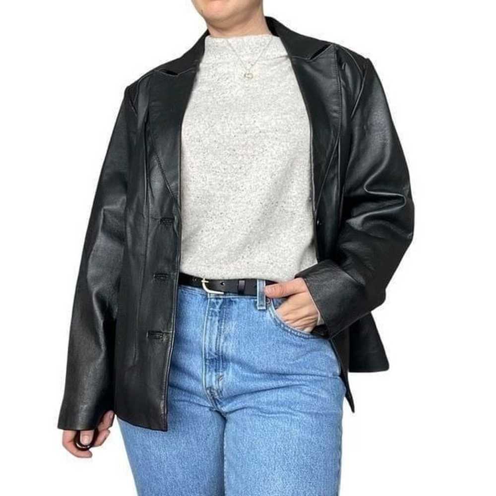 Vintage 90s East 5th Black Genuine Leather Jacket… - image 1