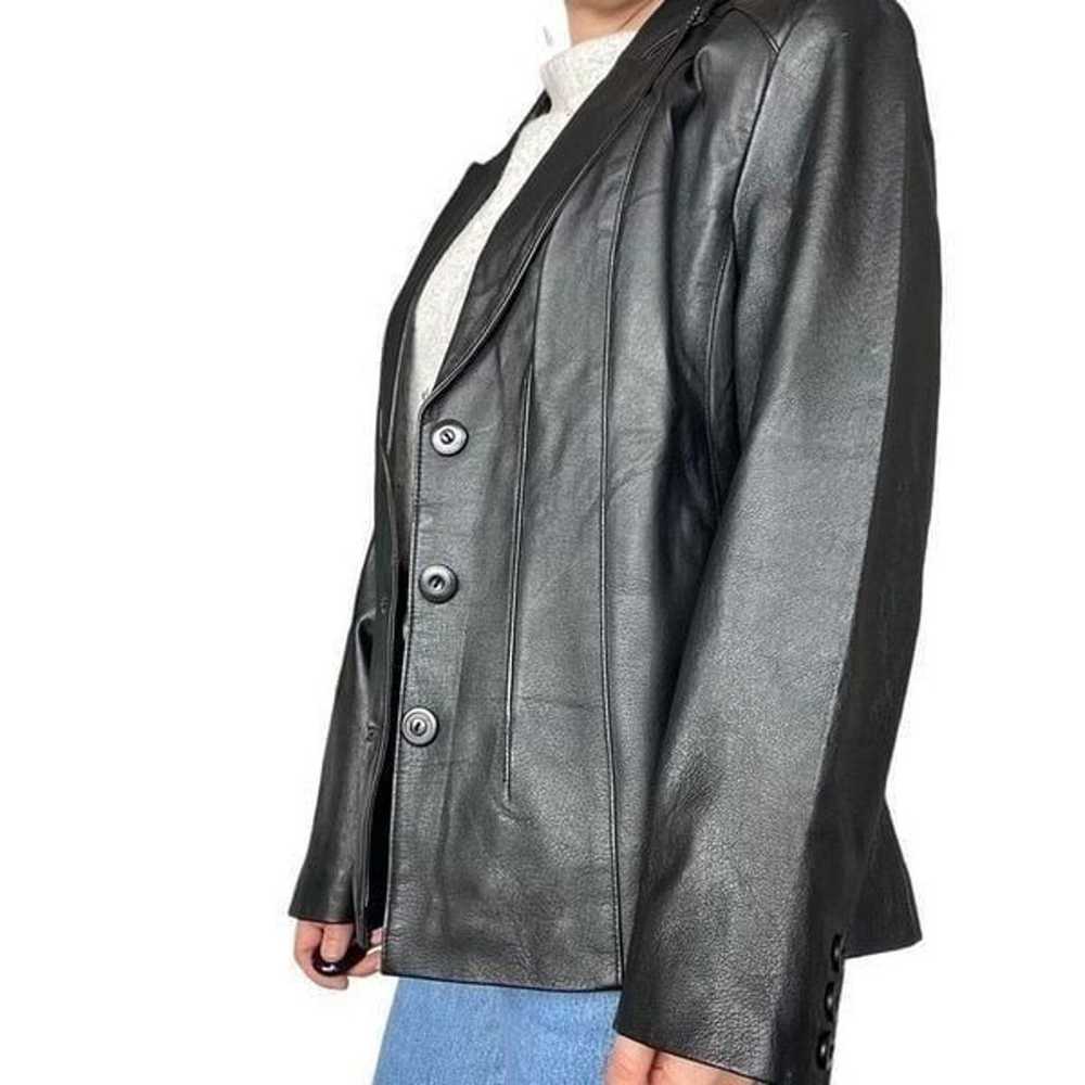 Vintage 90s East 5th Black Genuine Leather Jacket… - image 3