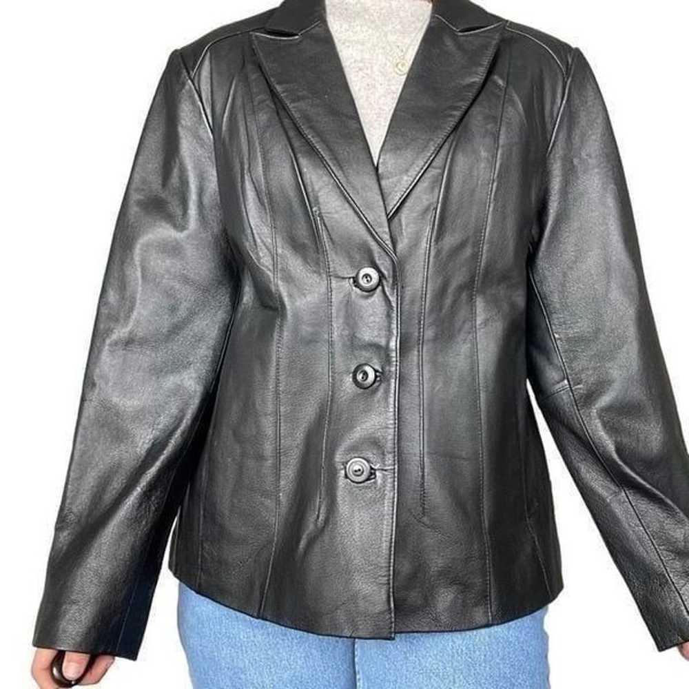 Vintage 90s East 5th Black Genuine Leather Jacket… - image 5