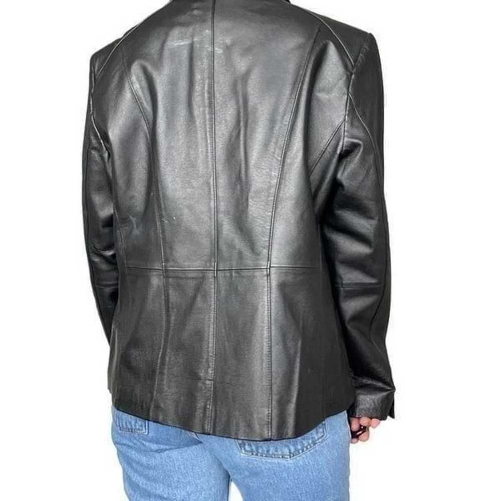 Vintage 90s East 5th Black Genuine Leather Jacket… - image 7