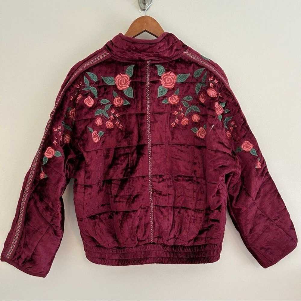 Free People Anna Sui Dolman Quilted Jacket XS Vel… - image 3