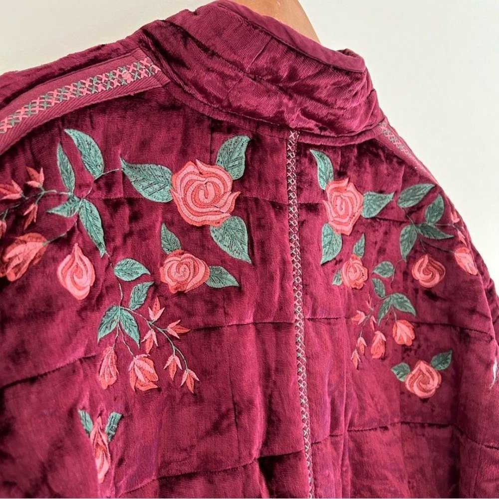 Free People Anna Sui Dolman Quilted Jacket XS Vel… - image 4