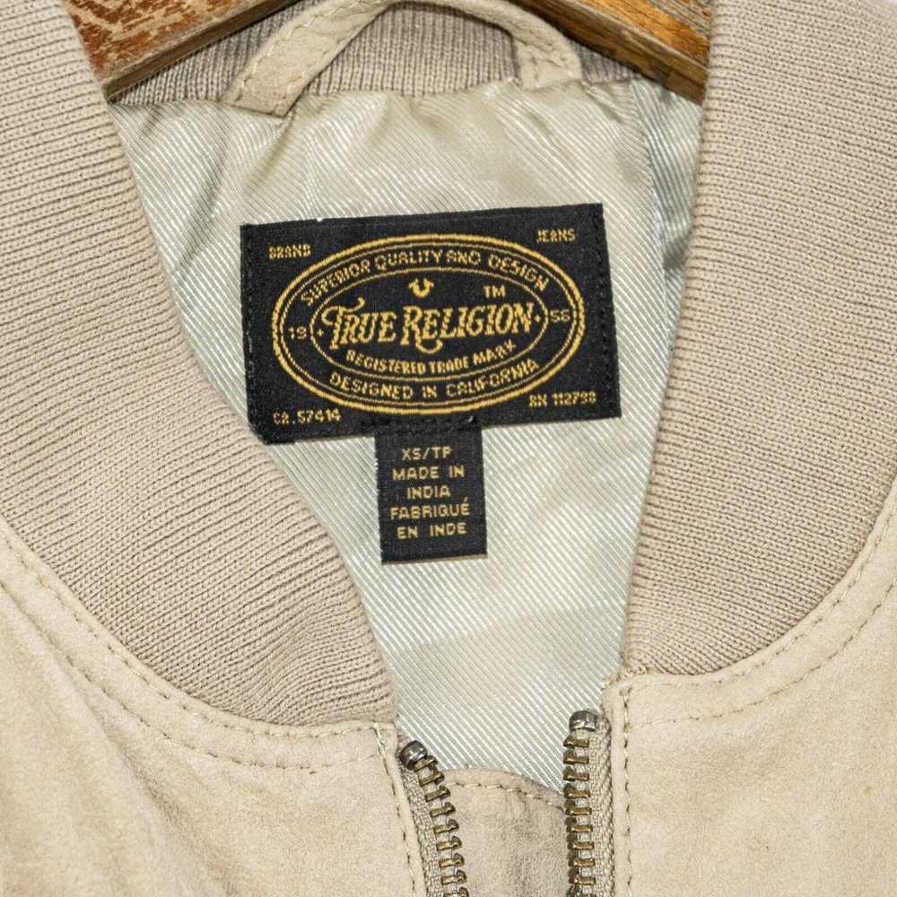 True Religion Suede Leather Flight Bomber Jacket … - image 3