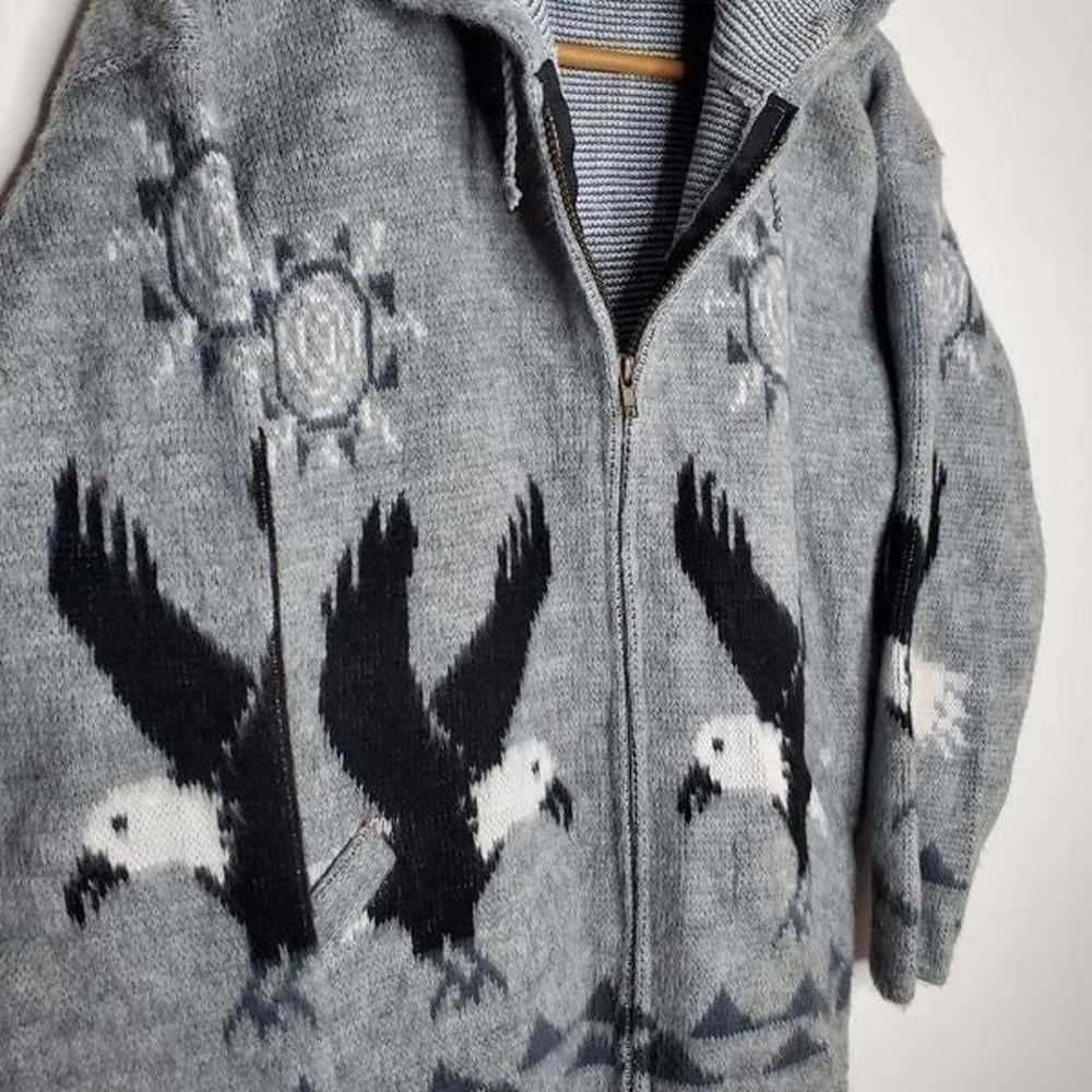 Vintage Tejidos Aly Marka 100% Wool Eagle Graphic… - image 2