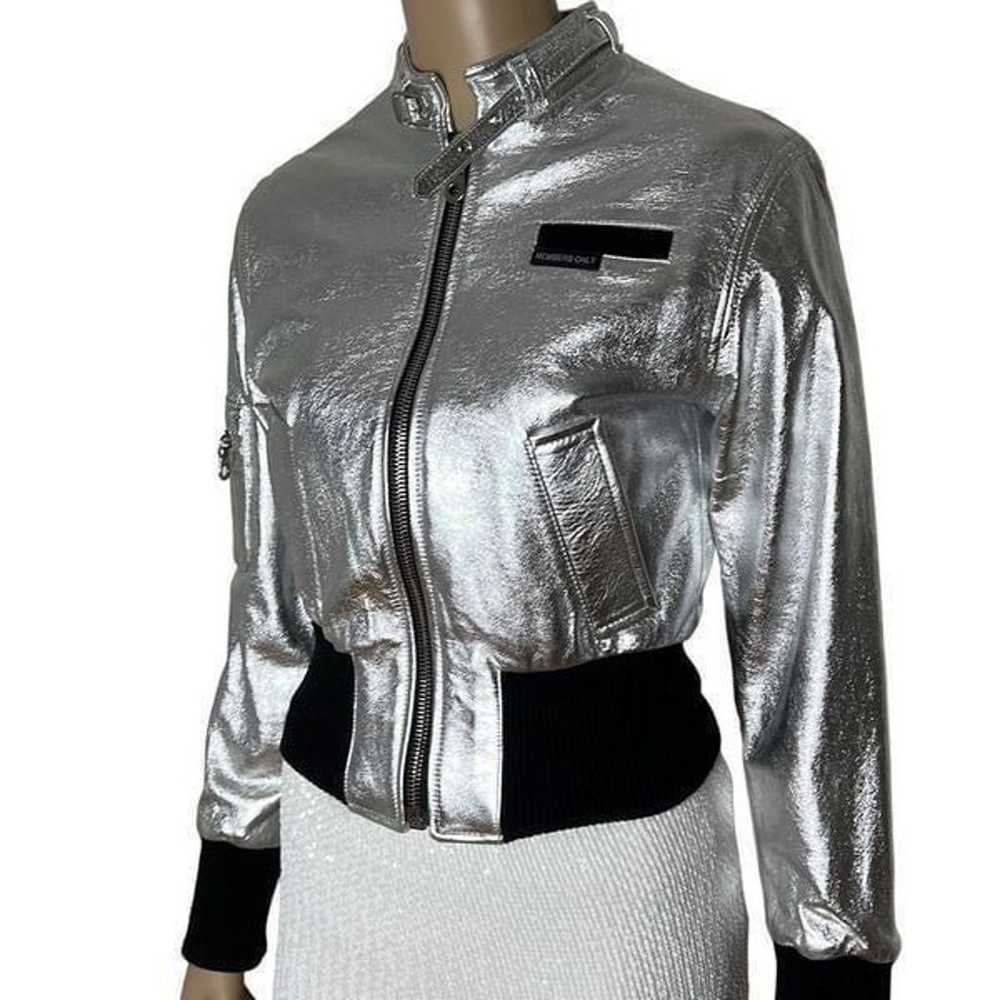 Members only vintage silver bomber jacket - image 2