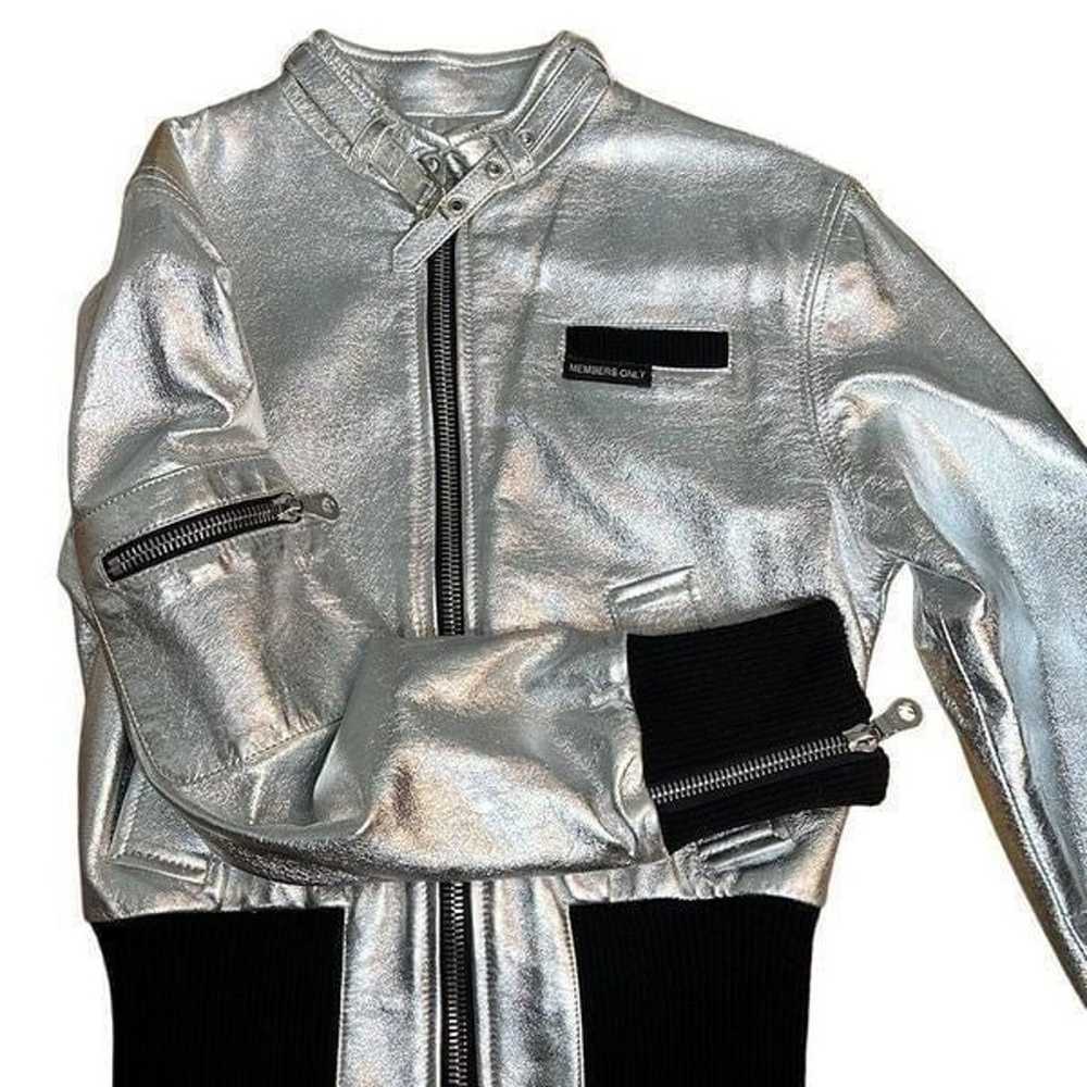 Members only vintage silver bomber jacket - image 9
