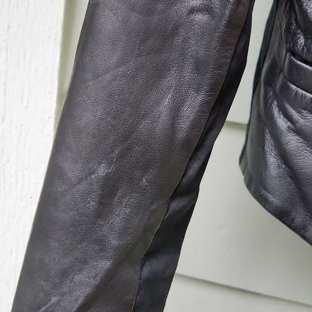 Alice + Olivia Crop Leather Linen Jacket - image 10