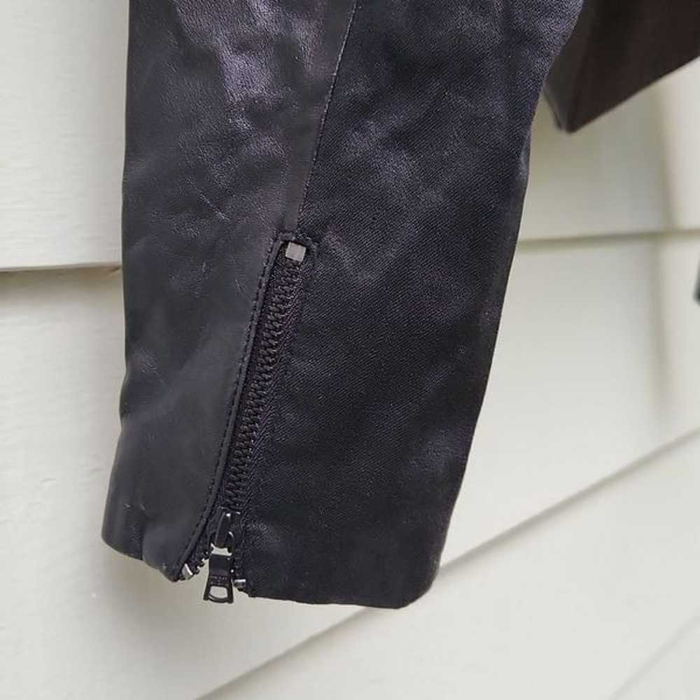Alice + Olivia Crop Leather Linen Jacket - image 8