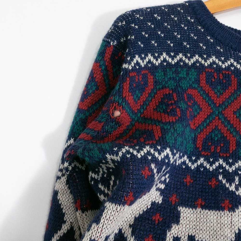 Vintage Vintage Fair Isle Winter Pattern Wool Swe… - image 3