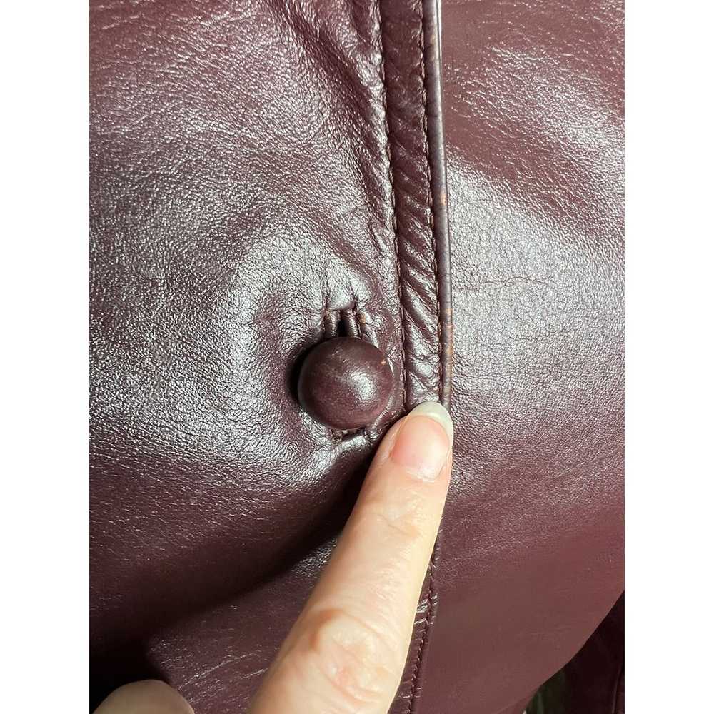 leather Jacket OXBLOOD red burgundy wine cropped … - image 11