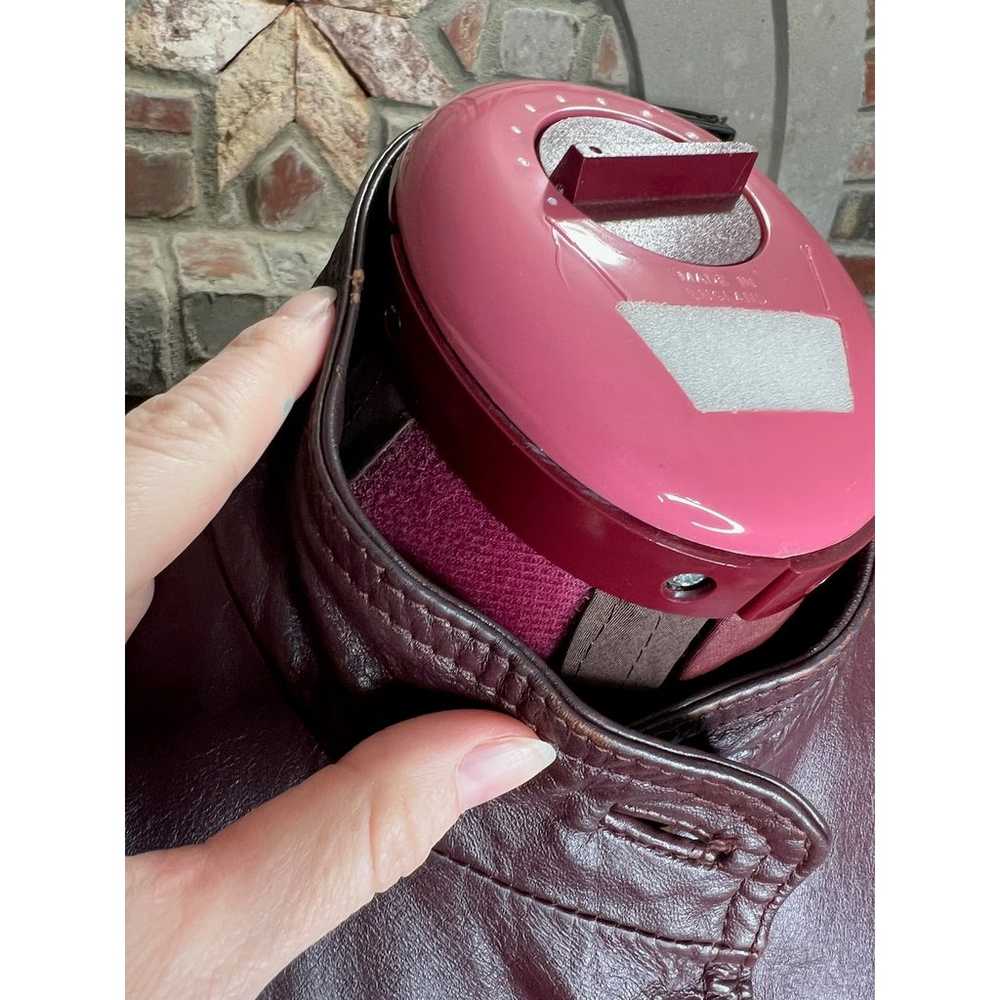 leather Jacket OXBLOOD red burgundy wine cropped … - image 9