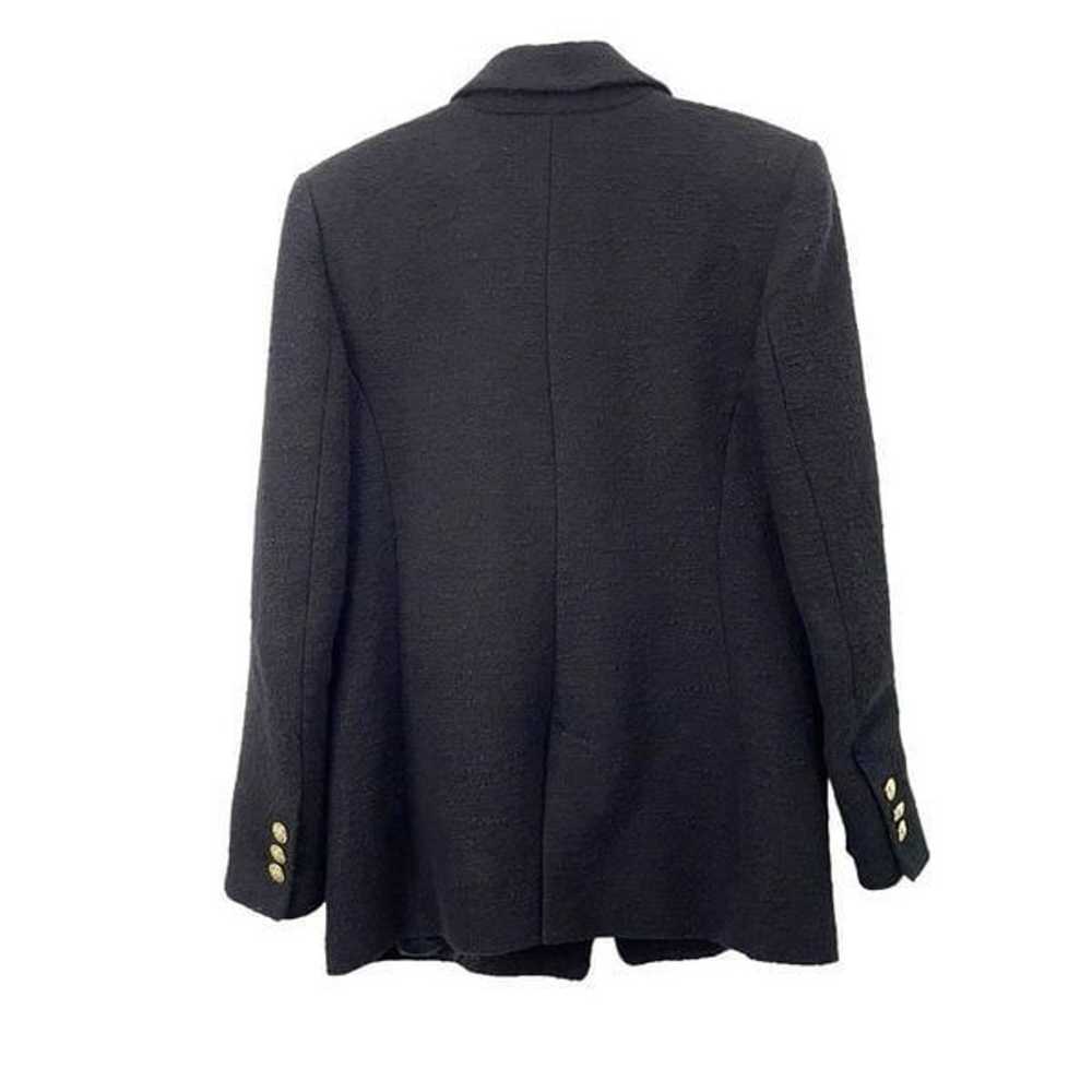 Zara Double breasted textured weave jacket Sz M b… - image 11