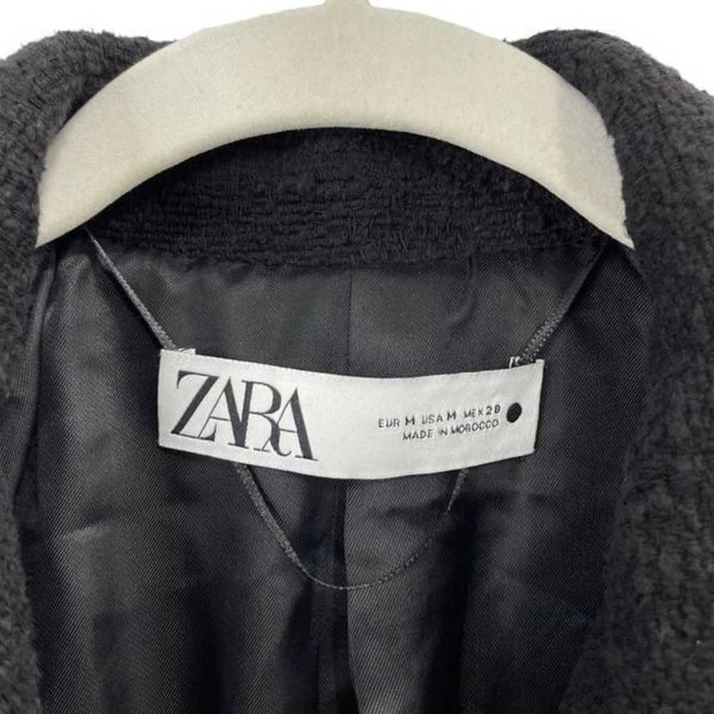 Zara Double breasted textured weave jacket Sz M b… - image 7