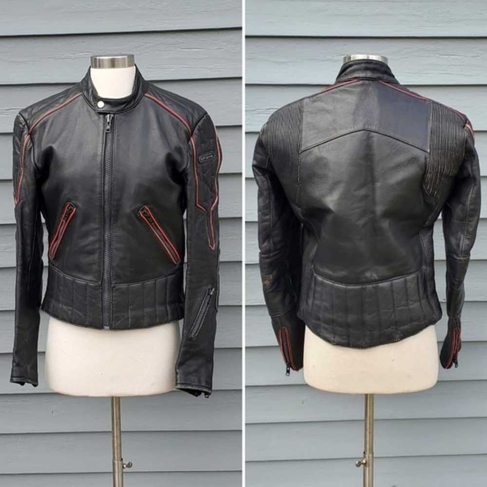 Vintage 90s y2k Hein Gericke Black Red Leather Mo… - image 10