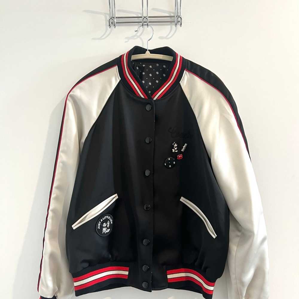 Coach x Disney black satin bomber jacket, reversi… - image 2