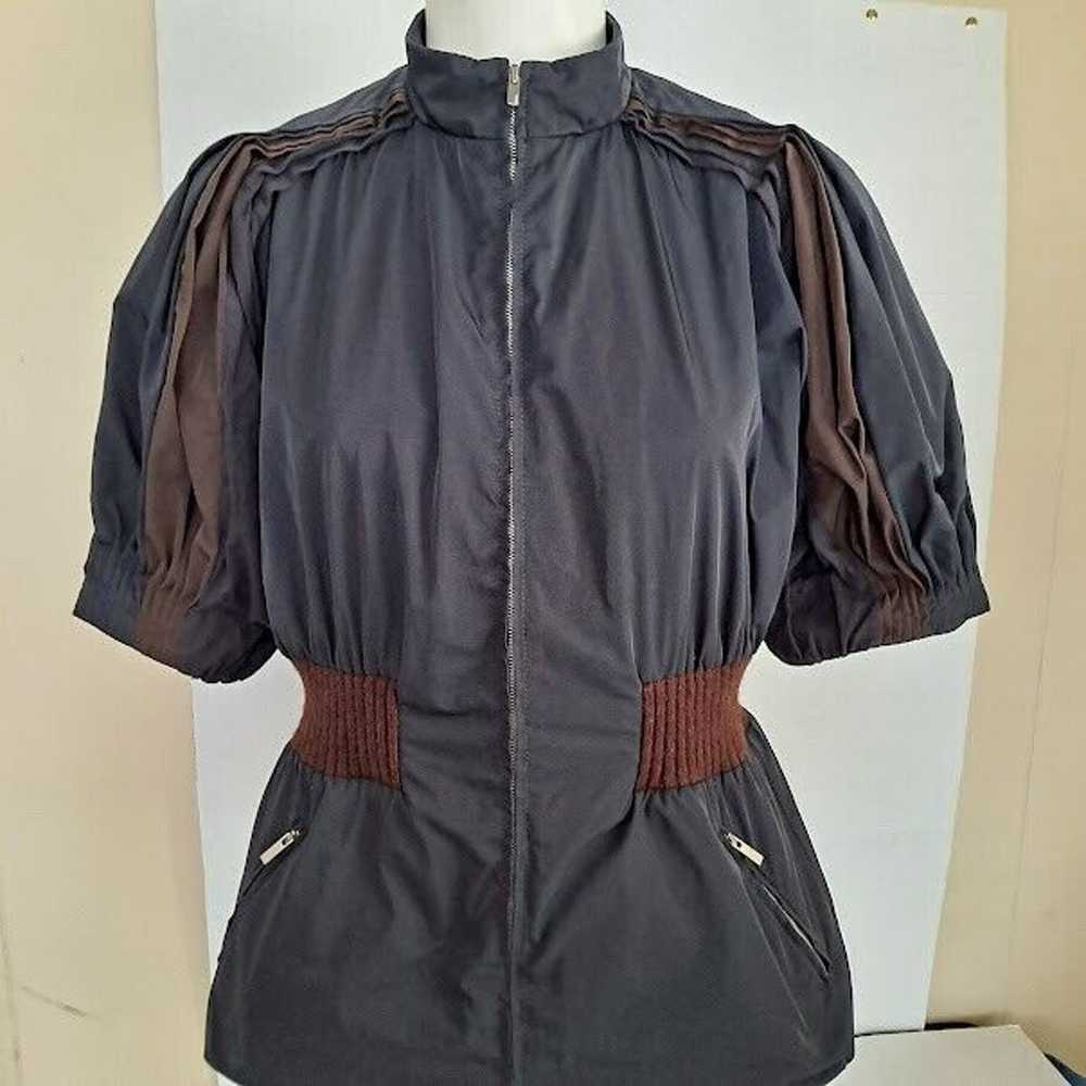 BCBG Max Azria Runway M Jacket Top Zipper Puff Sl… - image 12