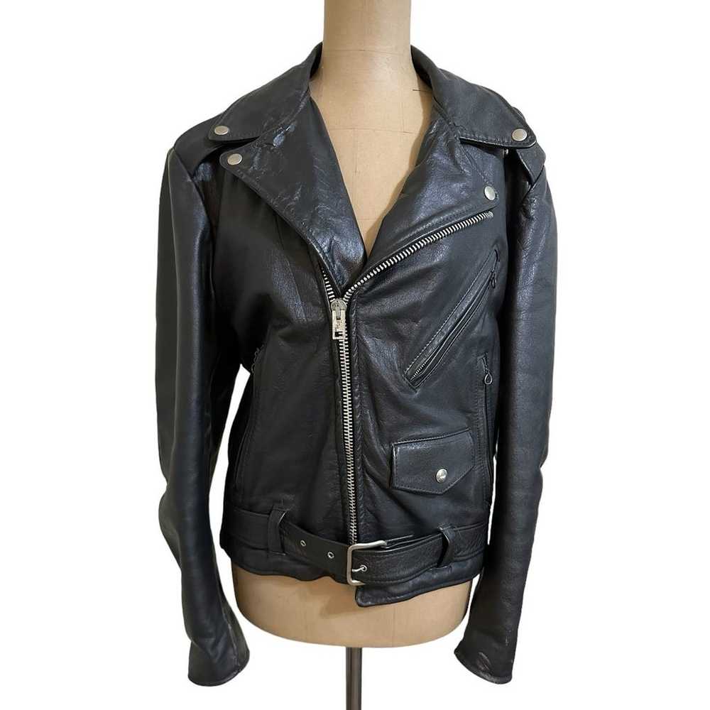 Vintage Excelled Black Leather Motorcycle jacket … - image 5