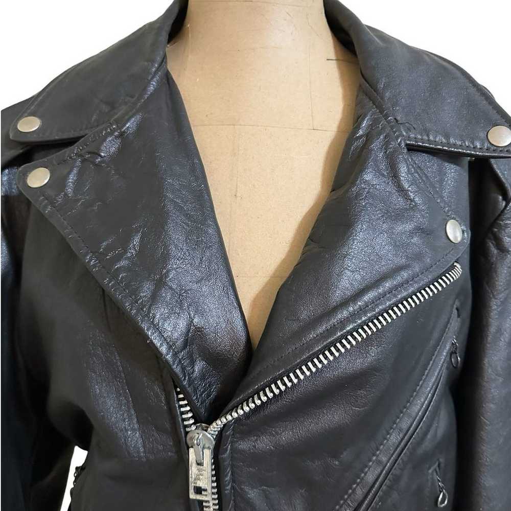 Vintage Excelled Black Leather Motorcycle jacket … - image 6