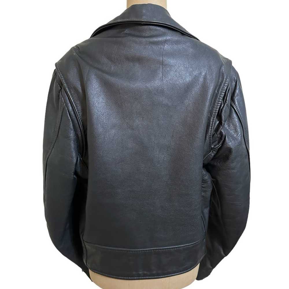 Vintage Excelled Black Leather Motorcycle jacket … - image 8
