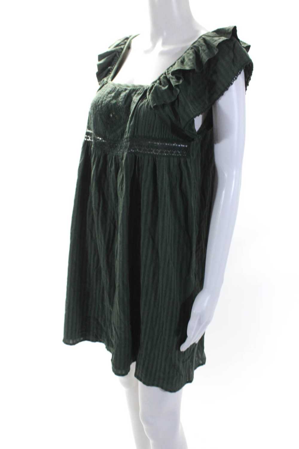 Ba&Sh Womens Cotton Striped Print Scoop Neck Ruff… - image 2