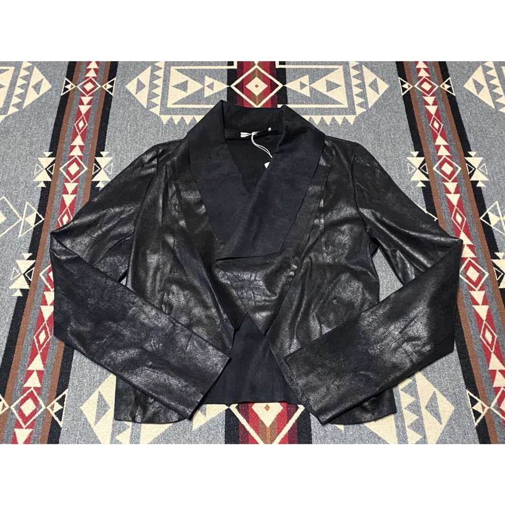 Vintage Gigi Moda Womens Jacket S Black Faux Sued… - image 1