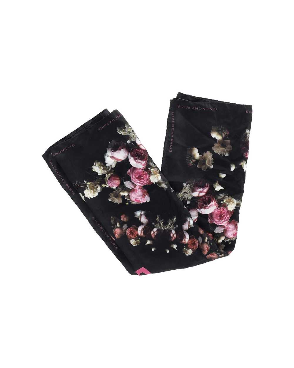 Product Details Givenchy Black Floral Silk Scarf - image 1