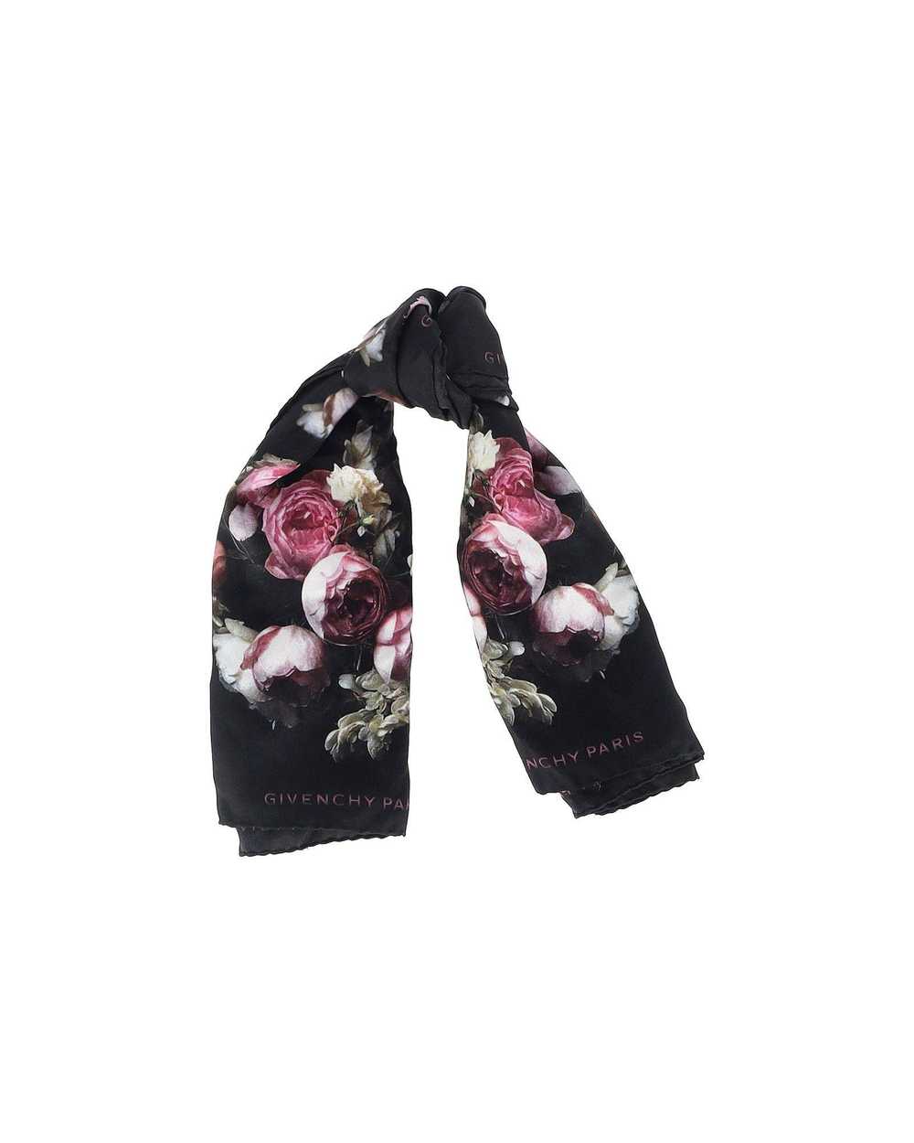 Product Details Givenchy Black Floral Silk Scarf - image 2