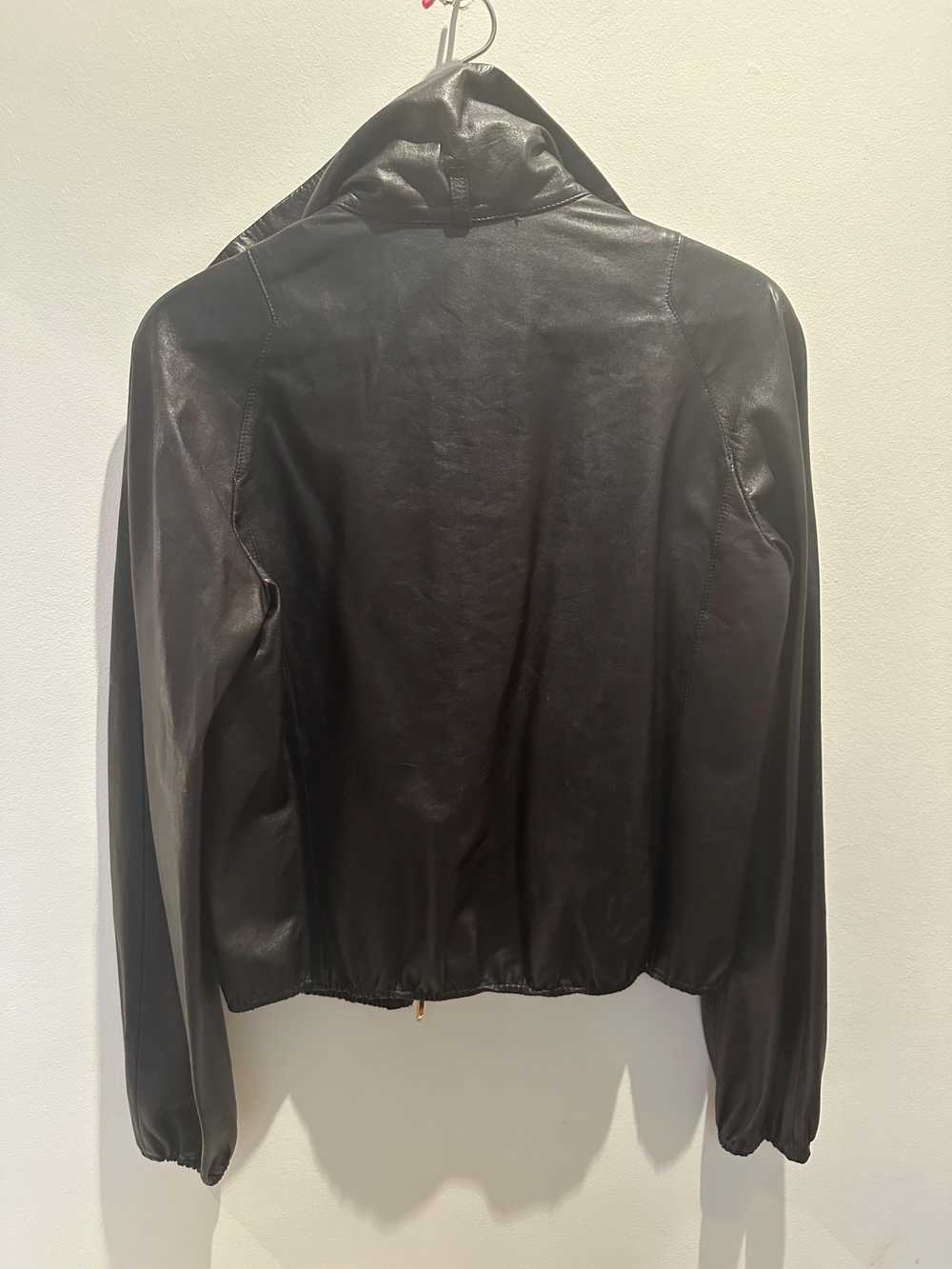 Product Details Gucci Black Leather Bomber Jacket - image 3