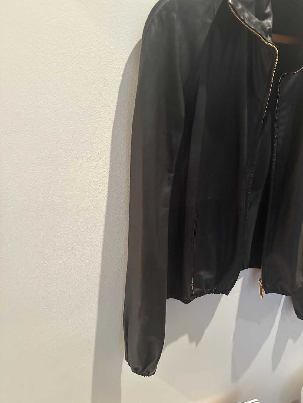 Product Details Gucci Black Leather Bomber Jacket - image 4