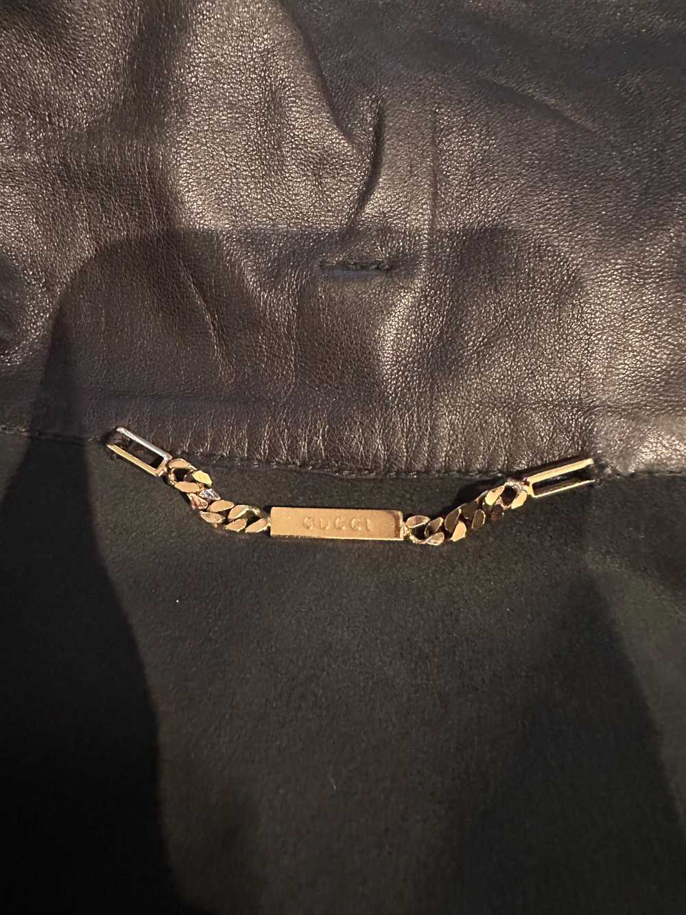Product Details Gucci Black Leather Bomber Jacket - image 5