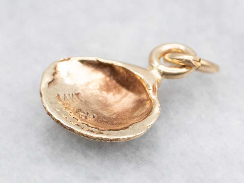 Gold Clam Shell Charm Pendant - image 2