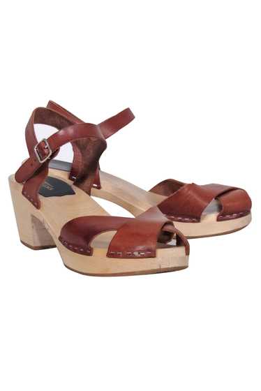 Swedish Hasbeens - Brown Leather Strappy Heeled Sa