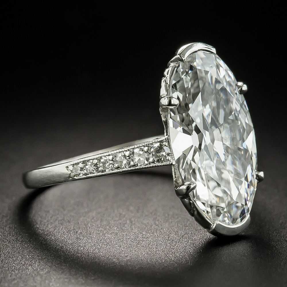 Rare Art Deco 4.45 Carat Oval Diamond Engagement … - image 2