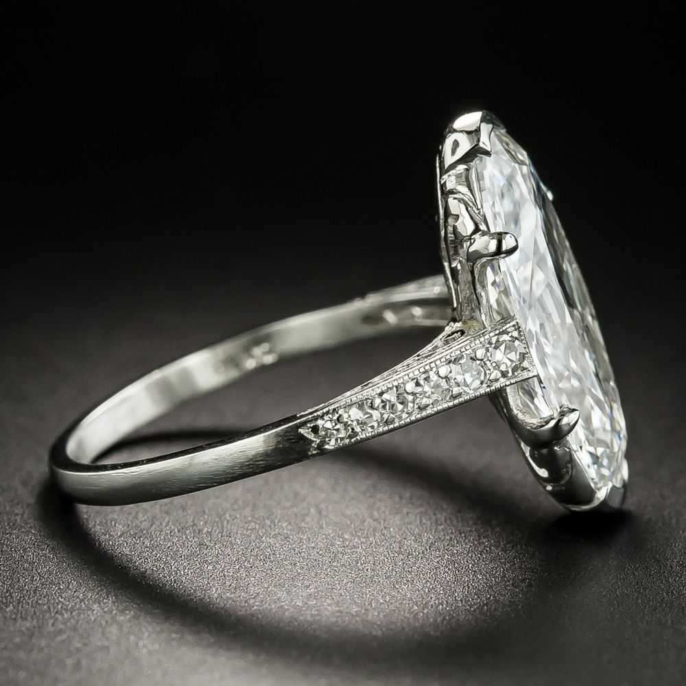 Rare Art Deco 4.45 Carat Oval Diamond Engagement … - image 3