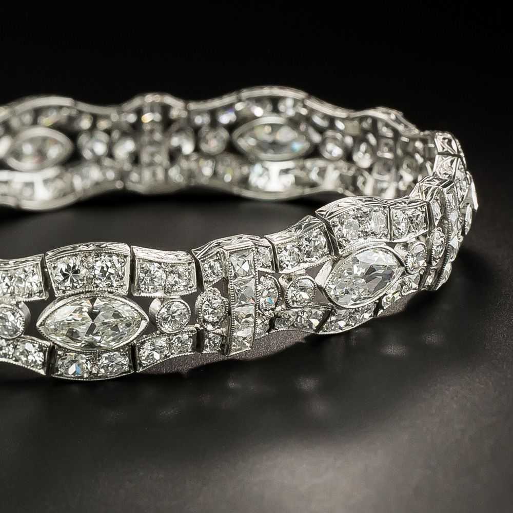 Art Deco Marquise Diamond 'Waves' Bracelet - image 3